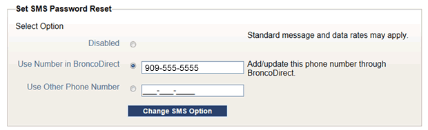 User number from BroncoDirect