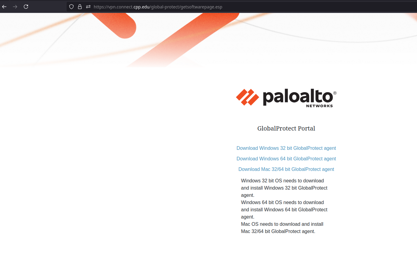 PaloAlto GlobalProtect software download links page